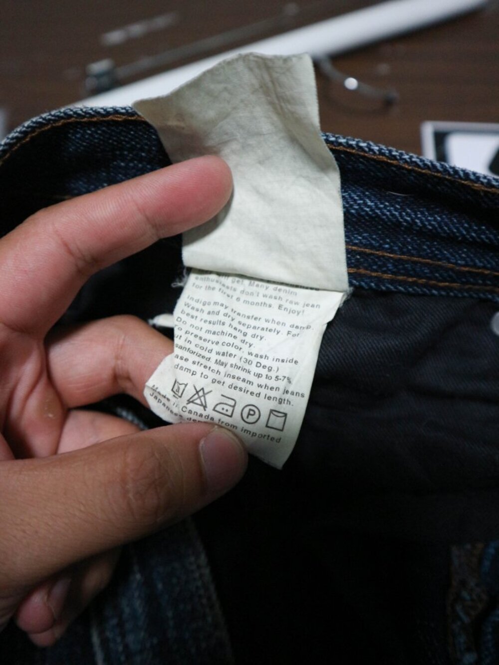 Naked & Famous Okayama Spirit 2 Weird Guy Selvedge Faded Whisker Denim Jeans 34W - Picture 16 of 16